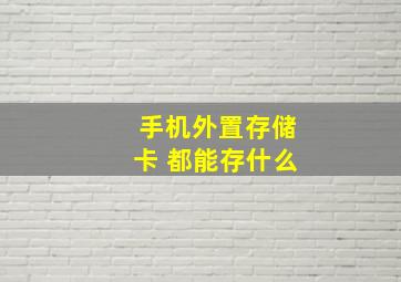 手机外置存储卡 都能存什么